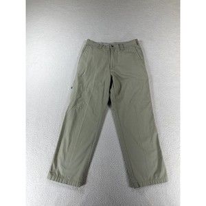 Columbia 0106 AM 8255 Men's Sz 34 Khaki Canvas Hiking Zip‎ Cargo Pockets Pants